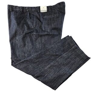 Oak Hill Pants Mens 54x32 Blue Denim Dress Cotton Blend Spandex Pockets